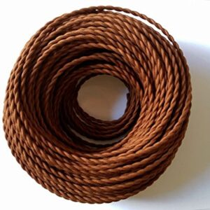 Cable trenzado vintage de 5 metros, 2 núcleos, color marrón ...