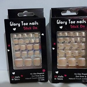 Glory Natural French Stick On Toe Nails Comprar 1 Get 1 Free...